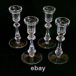 WATERFORD SINGLE CANDLE HOLDERS, Cut Lead Crystal, 8, Made in Ireland, 4PCS SET