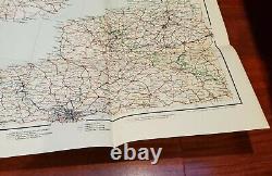WW2 German Map Large Britain Ireland England paper plans field France 1930s old