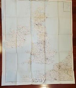 WW2 German Map Large Britain Ireland England paper plans field France 1930s old