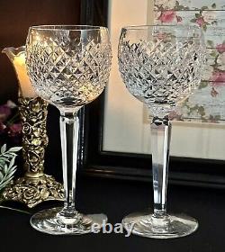 Waterford Alana Crystal Wine Hocks Made in Ireland Alana Waterford Glasses Pair