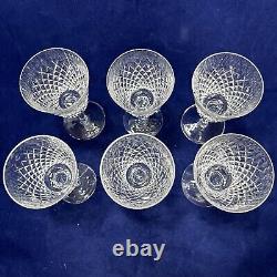 Waterford Alana Wine Crystal Glasses Lot of 6 Excellent Stamped