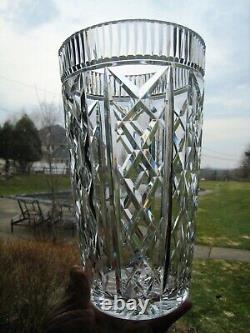 Waterford Crystal. 10 Giftware Collection Vase. Criss Cross & Columns. Very Nice