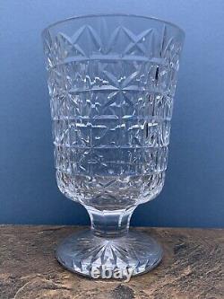 Waterford Crystal 10hx6w Pedestal Vase Cross Horizontal Diagonal Vertical Cut