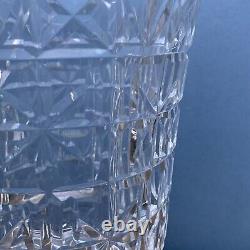 Waterford Crystal 10hx6w Pedestal Vase Cross Horizontal Diagonal Vertical Cut