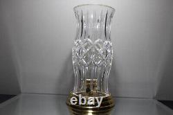 Waterford Crystal 12 PRESCOTT HURRICANE CANDLE HOLDER BRASS BASE MINT WITH BOX