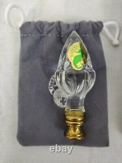 Waterford Crystal Acorn Finial with Bag, Box, & Paperwork Ireland, Damaged