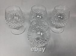 Waterford Crystal Alana Brandy Snifters 5 1/8 Set of 4 Mint