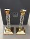 Waterford Crystal And Brass Collection 11 Cambridge Candlesticks Set Of 2 Withbox