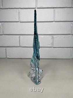 Waterford Crystal Blue Angelfish On Wave Sculpture Figurine Ireland