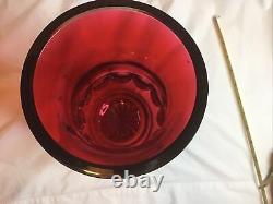 Waterford Crystal Crimson Collection 11 Hurricane Candle Holder Signed Treacy