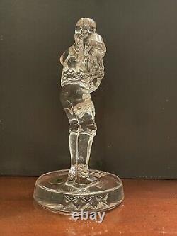 Waterford Crystal Football Player NFL Etch Collectible Figurine 7 3/4x3 3/4