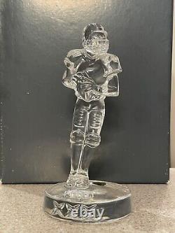 Waterford Crystal Football Player NFL Etch Collectible Figurine 7 3/4x3 3/4