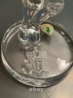 Waterford Crystal Football Player NFL Etch Collectible Figurine 7 3/4x3 3/4