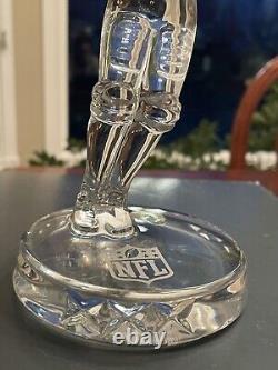 Waterford Crystal Football Player NFL Etch Collectible Figurine 7 3/4x3 3/4