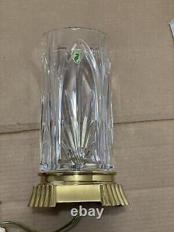 Waterford Crystal Hurricane Electric Lamp With Brass Accents, Castleton Design