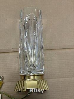 Waterford Crystal Hurricane Electric Lamp With Brass Accents, Castleton Design