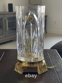 Waterford Crystal Hurricane Electric Lamp With Brass Accents, Castleton Design