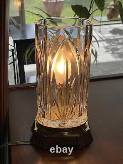 Waterford Crystal Hurricane Electric Lamp With Brass Accents, Castleton Design