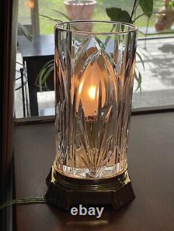 Waterford Crystal Hurricane Electric Lamp With Brass Accents, Castleton Design