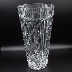 Waterford Crystal Large Giftware 10 Flower Vase Diamond Cuts FREE USA SHIPPING