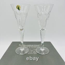 Waterford Crystal Millennium Collection PROSPERITY Toasting Flutes Set of 2