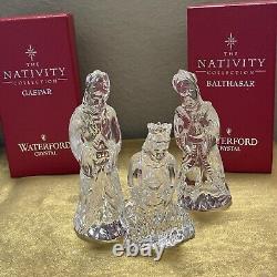 Waterford Crystal Nativity 3 Wisemen Melchior Balthasar Gaspar 2 Original Boxes