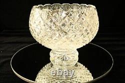 Waterford Crystal Pedestal Punch Bowl Watermarked Made in Ireland