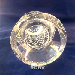 Waterford Crystal Set 2 Killarney Vases 8h Orig Gld Green Tags Acid Etched Base