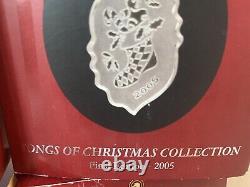 Waterford Crystal Songs of Christmas Set of 10 Ornaments IOBs Velvet Bag Boxes
