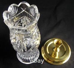 Waterford Crystal Thomas Jefferson American Heritage Hurricane Candle Lamp EXC