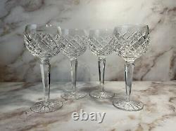 Waterford Cut Crystal 7-1/8 COMERAGH WINE HOCK GLASSES GOBLETS Set of 4