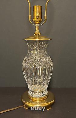 Waterford Elegant Fine Cut Crystal Boudoir Table Lamp With Solid Brass Mint