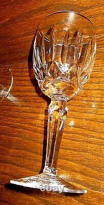 Waterford Ireland BALLYMORE Wine Glass 6-Sided Stem Plain Base Set of 4 EUC