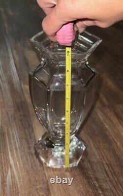 Waterford Ireland ODESSA 10 Pedestal Crystal Vase Hexagon Shaped Signed