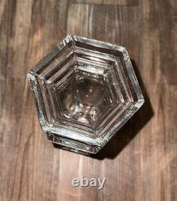 Waterford Ireland ODESSA 10 Pedestal Crystal Vase Hexagon Shaped Signed