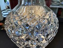 Waterford Irish Crystal Diamond Pattern Ginger Jar Lamp with Orig Finial No Shade