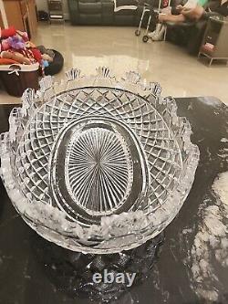 Waterford Kennedy Crystal Heritage Collection Rare Vintage Oval Bowl Excellent