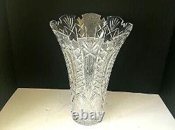 Waterford Vase Hand Cut Crystal Maritana Large 14 tall Original Box Ireland