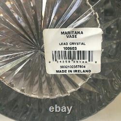 Waterford Vase Hand Cut Crystal Maritana Large 14 tall Original Box Ireland