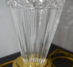 Waterford cut crystal brass table lamp Large 29 tall vintage original signed