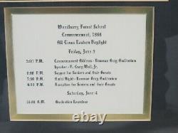 Woodberry Forest School Graduation Plaque Framed 1988 Robert Ireland Cudlip